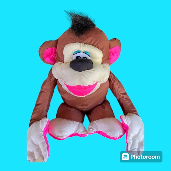 Vintage 1994 Fisher Price "Chattering Chimps" Plush 12" BROWN MONKEY Toy - Picture 5 of 8